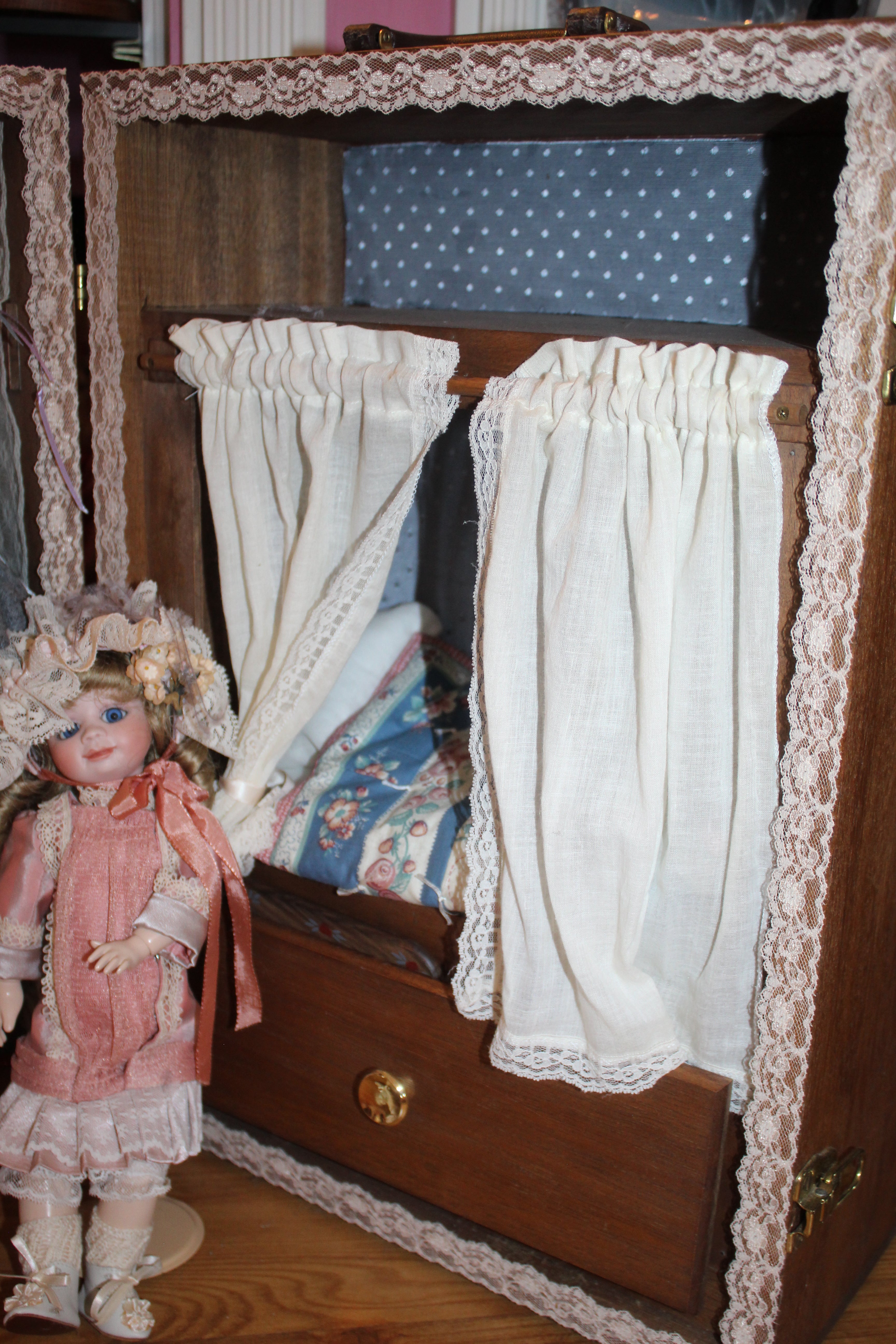 Vintage Doll Wardrobe Trunk Set with Doll, Clothing & Accessories