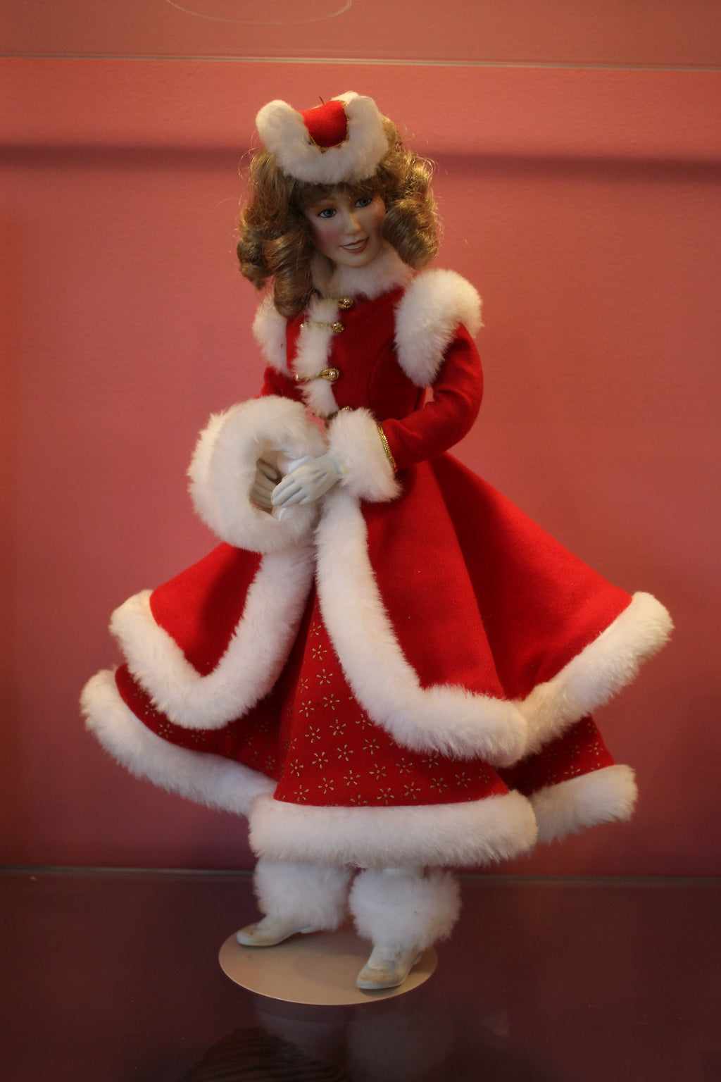 Franklin Heirloom “Holly” The Christmas Seal Doll – Holiday Collector Doll with Stand