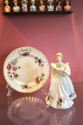 Royal Albert “Flower of the Month” March Anemone Plate & Matching Figurine Set