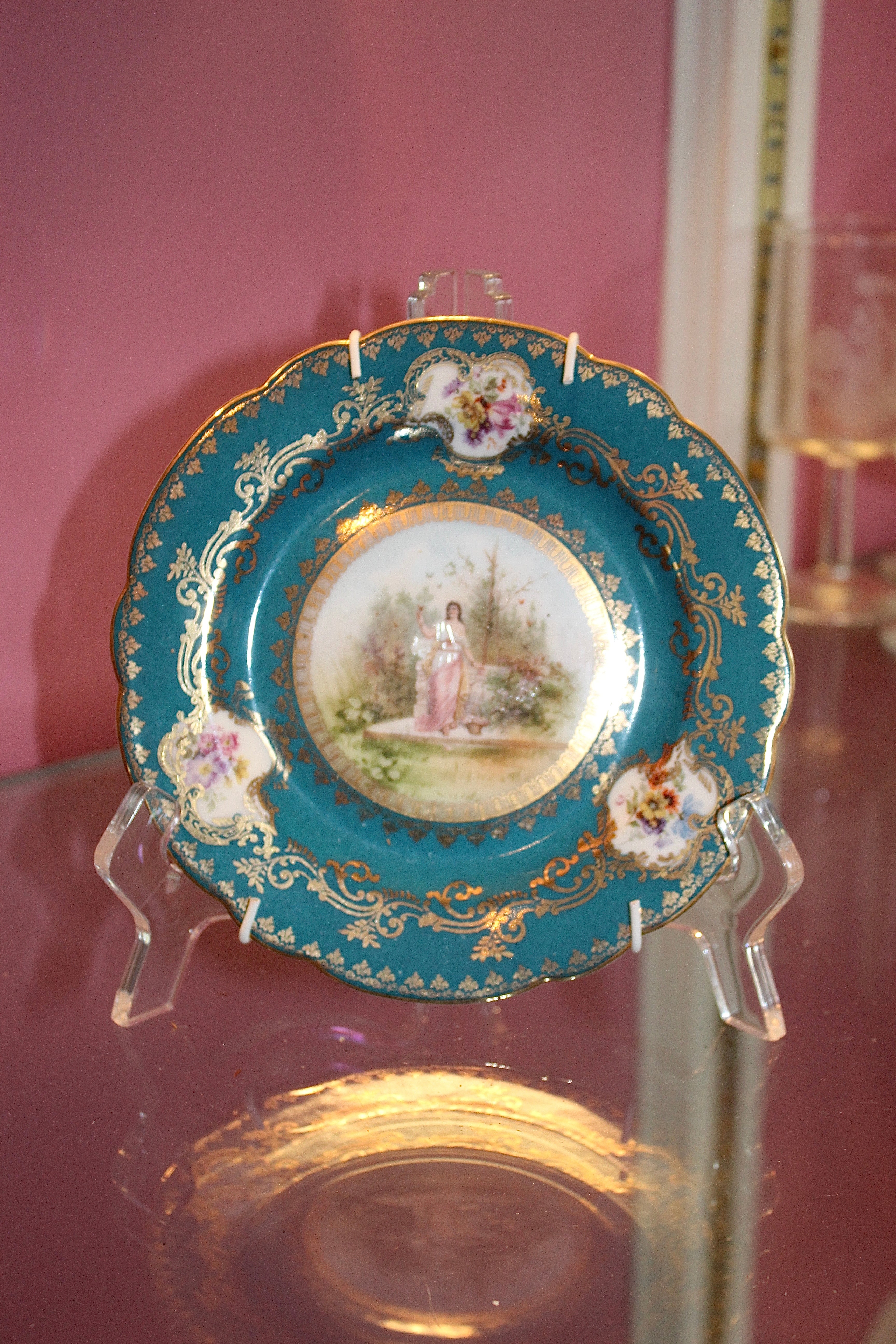 JKB Bavaria Porcelain Berry Plate with Classical Garden Scene – 6 Inch