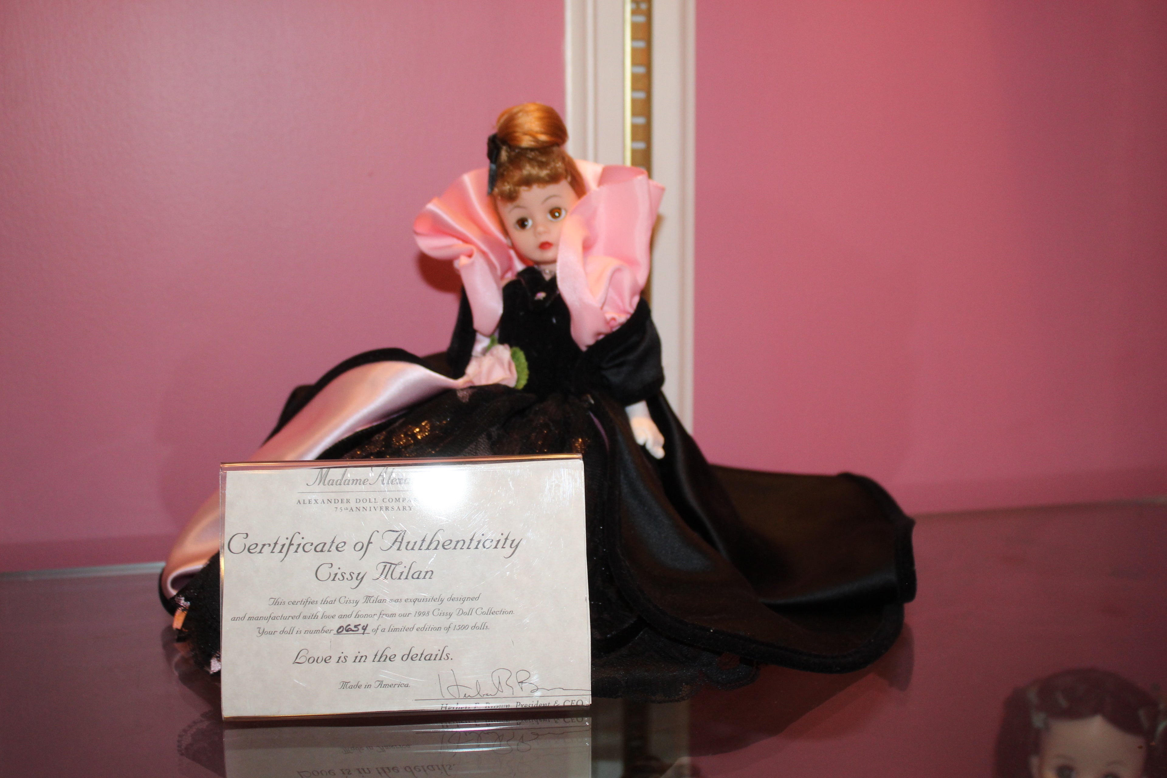 Madame Alexander "Cissy Milan" doll, numbered 0654 from a 1998 limited edition.