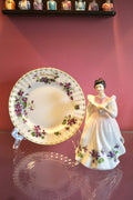Royal Albert “Flower of the Month” February Violets Plate & Matching Figurine Set
