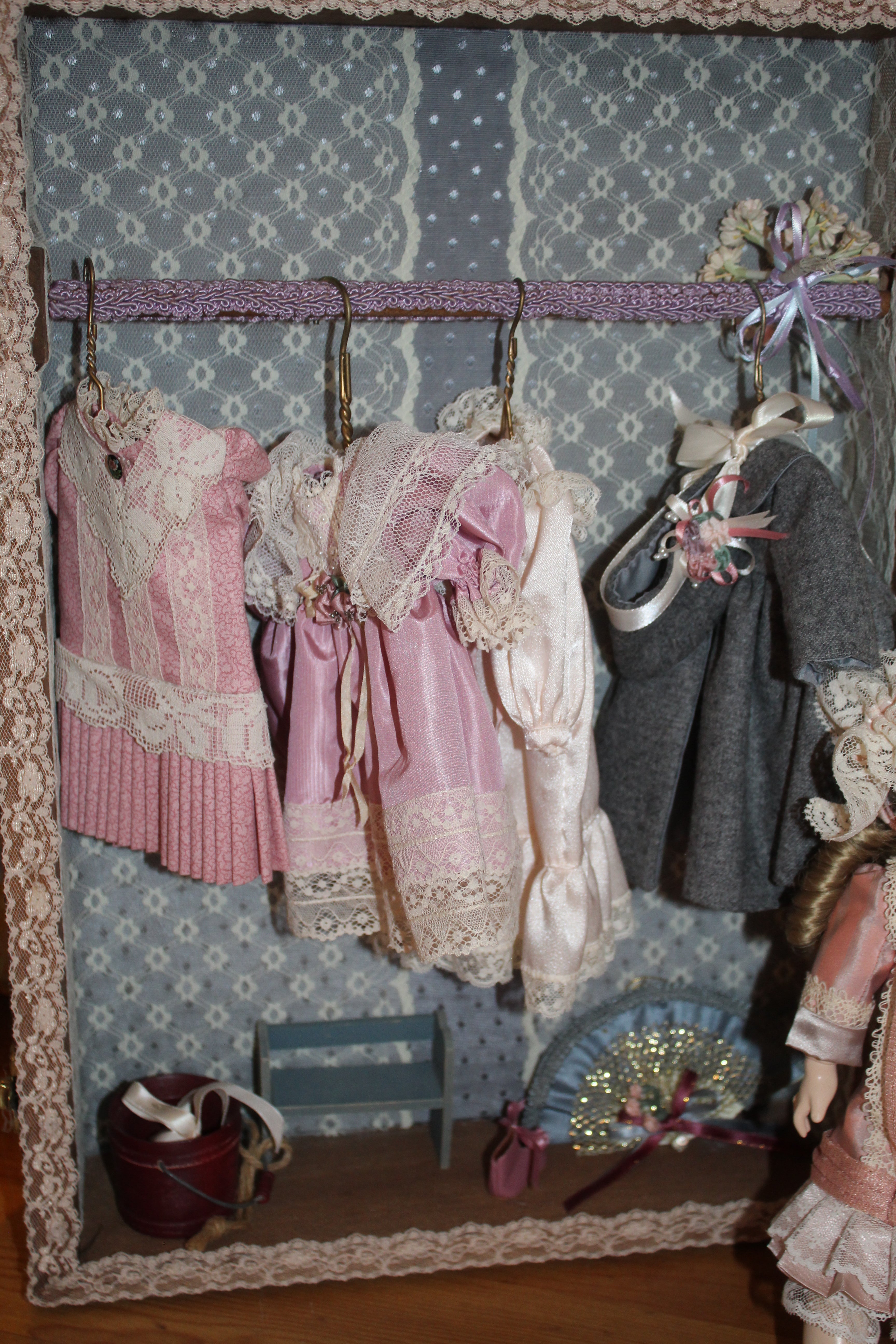 Vintage Doll Wardrobe Trunk Set with Doll, Clothing & Accessories