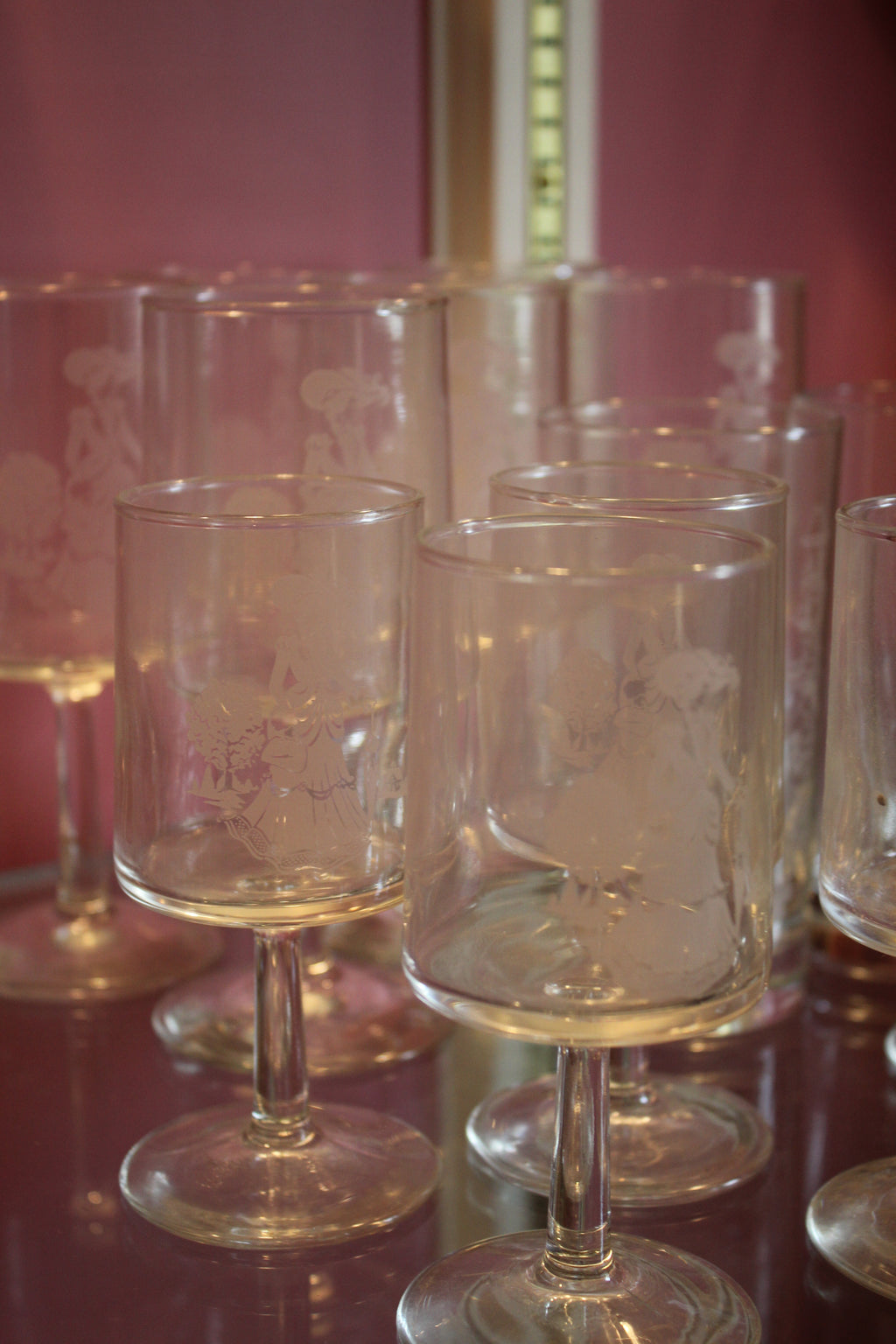 Vintage 1970s Avon Mrs. Albee Etched Crystal Stemware Collection – 27 Piece Set