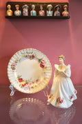 Royal Albert “Flower of the Month” April Sweet Pea Plate & Matching Figurine Set