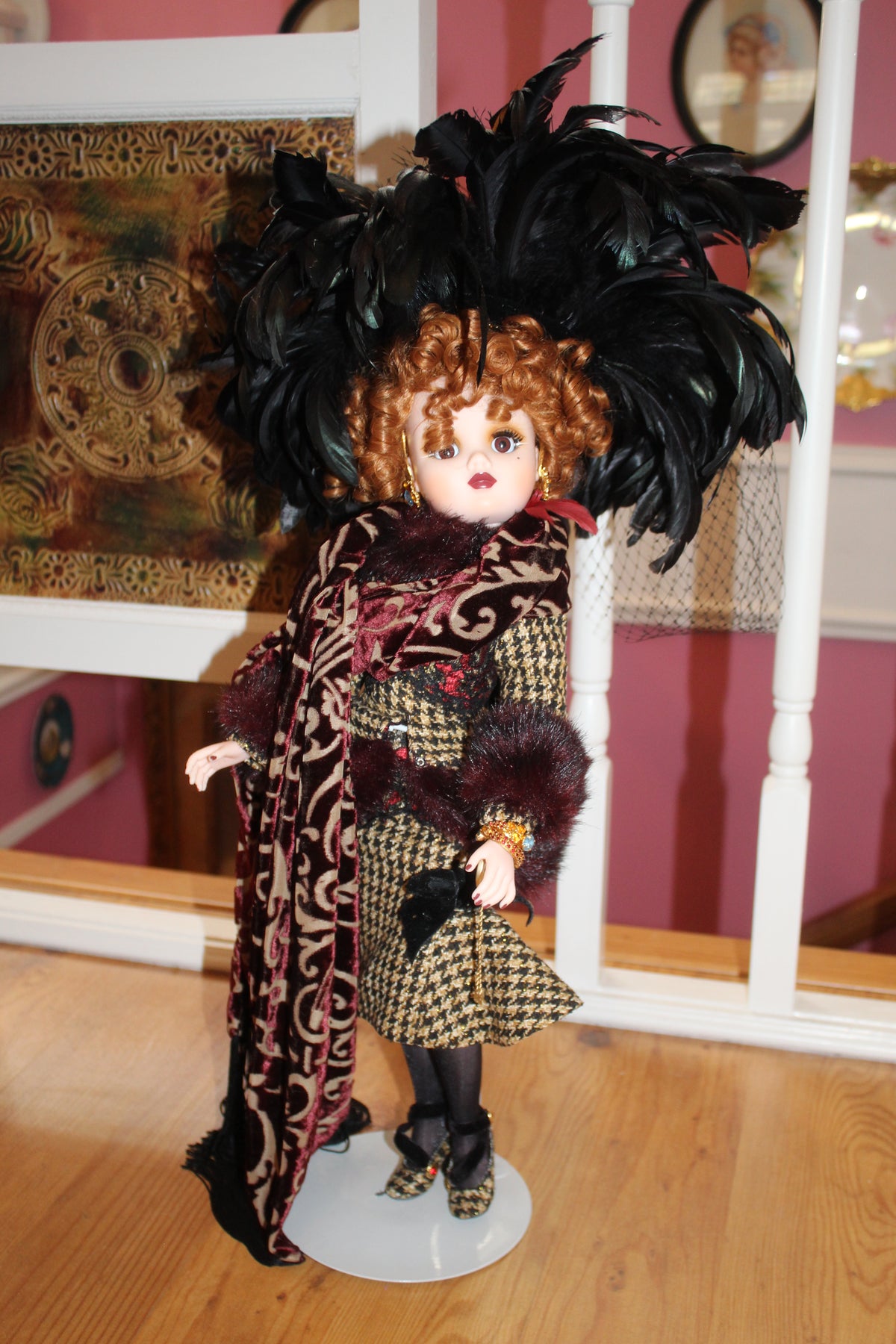 Madame Alexander “Cissy Paris” Fashion Doll – Houndstooth Suit, Feathered Hat & Certificate of Authenticity