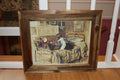 Vintage-Style Child with Dolls Framed Print – Rustic Wood Frame – 14” x 14”