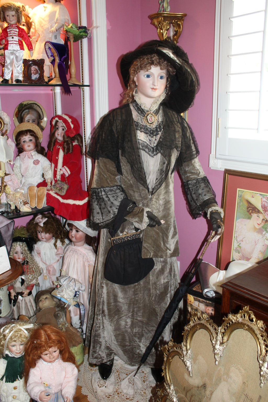 Life-Size “Lady Grace” Reproduction Mannequin with Victorian-Inspired Ensemble & Accessories