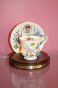 1996 Avon Honor Society Porcelain Teacup & Saucer Award Display – Floral & Gold Trim