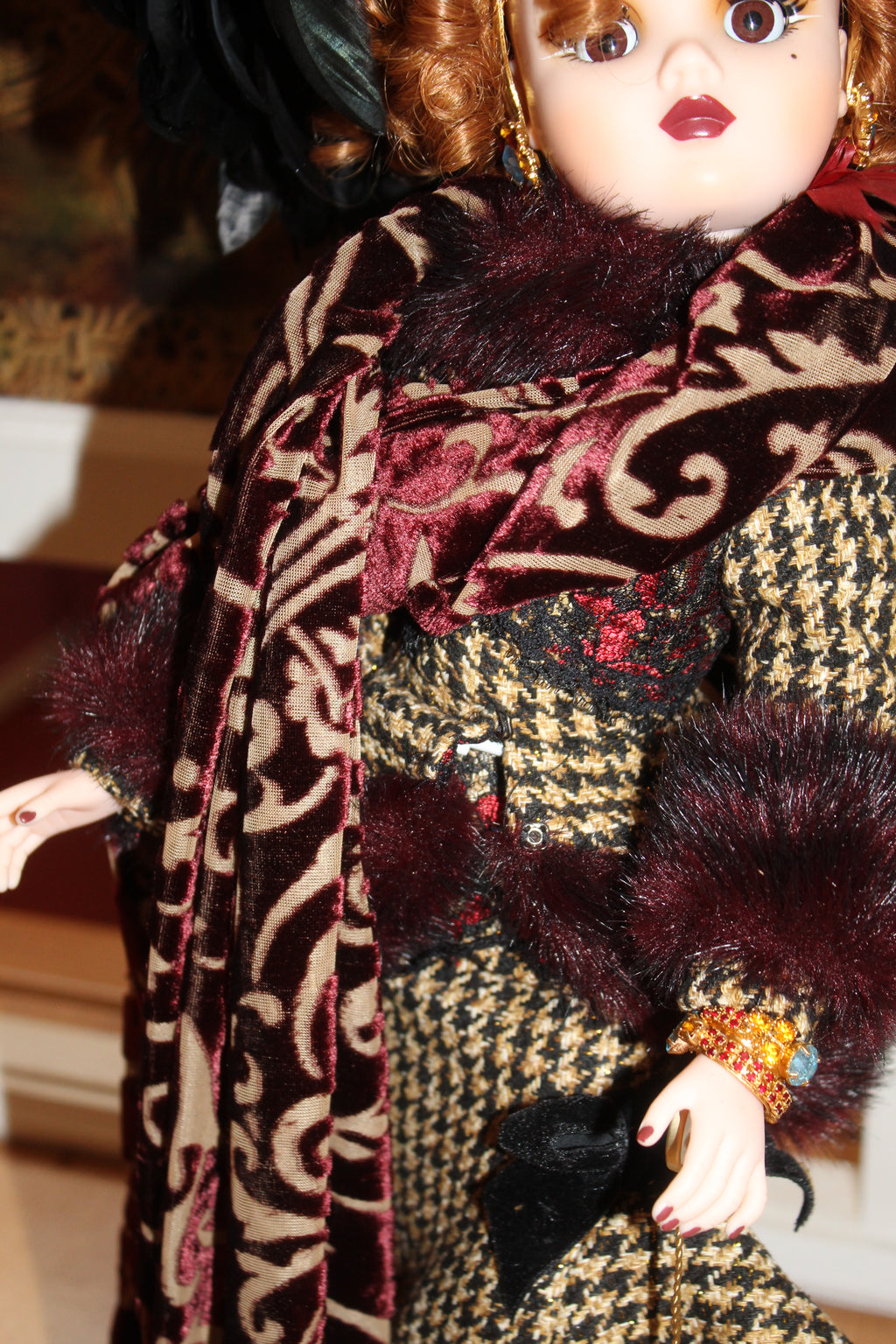 Madame Alexander “Cissy Paris” Fashion Doll – Houndstooth Suit, Feathered Hat & Certificate of Authenticity